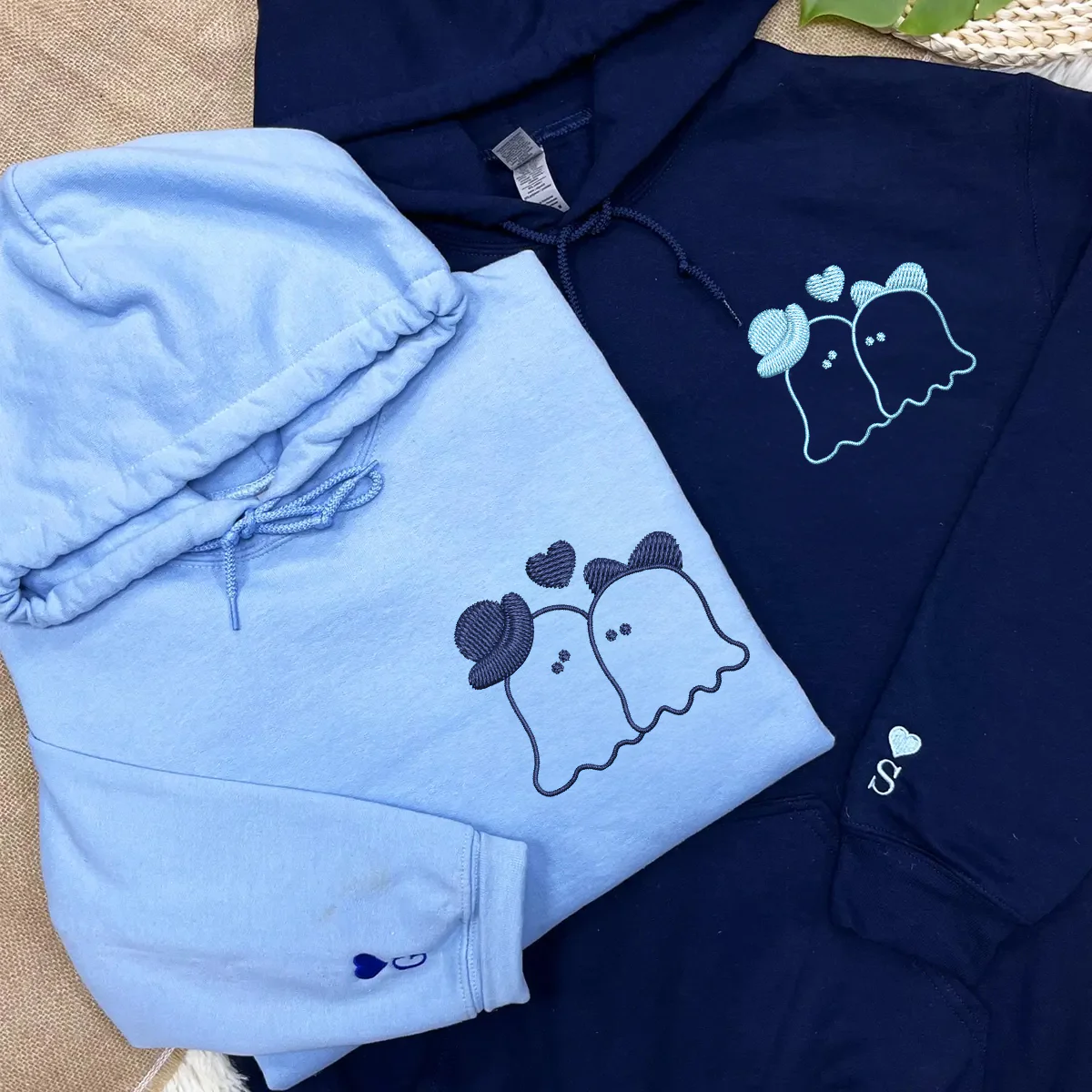 Custom Embroidered Married Ghosts Matching Hoodies for Couples - Image 4