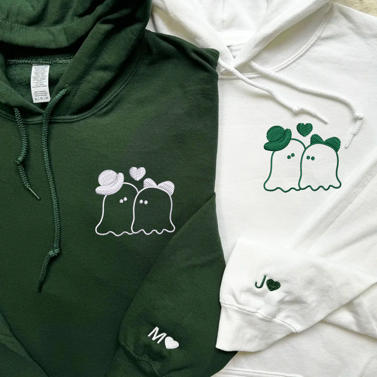 Custom Embroidered Married Ghosts Matching Hoodies for Couples - Image 6