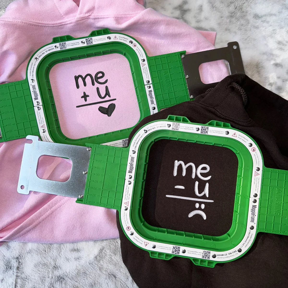 Custom Embroidered Me Plus You Matching Hoodies for Couples - Image 3