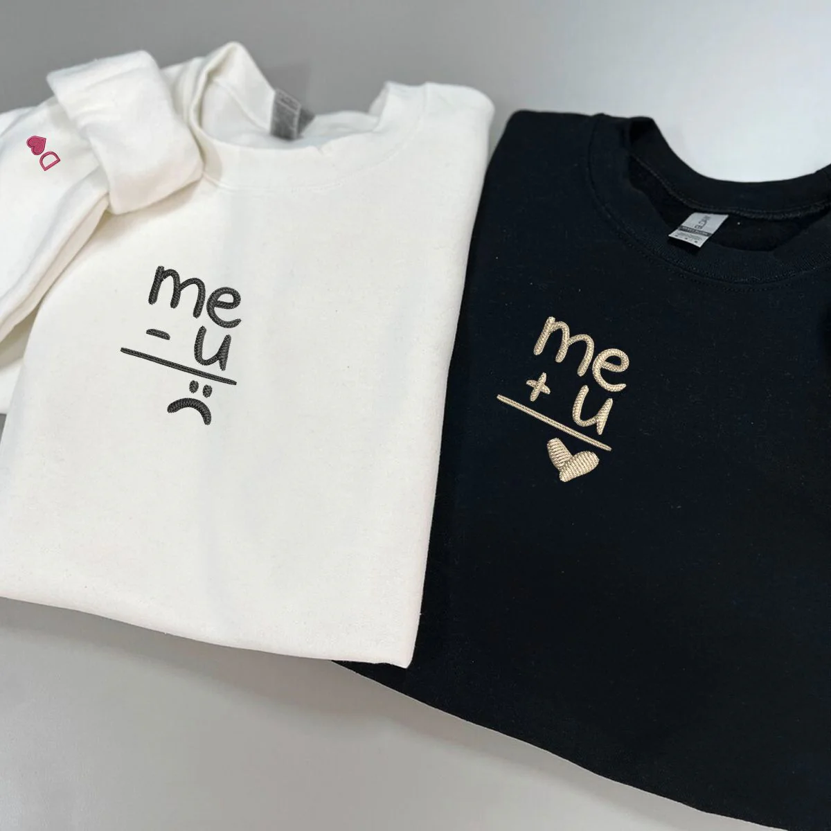 Custom Embroidered Me Plus You Matching Hoodies for Couples - Image 4