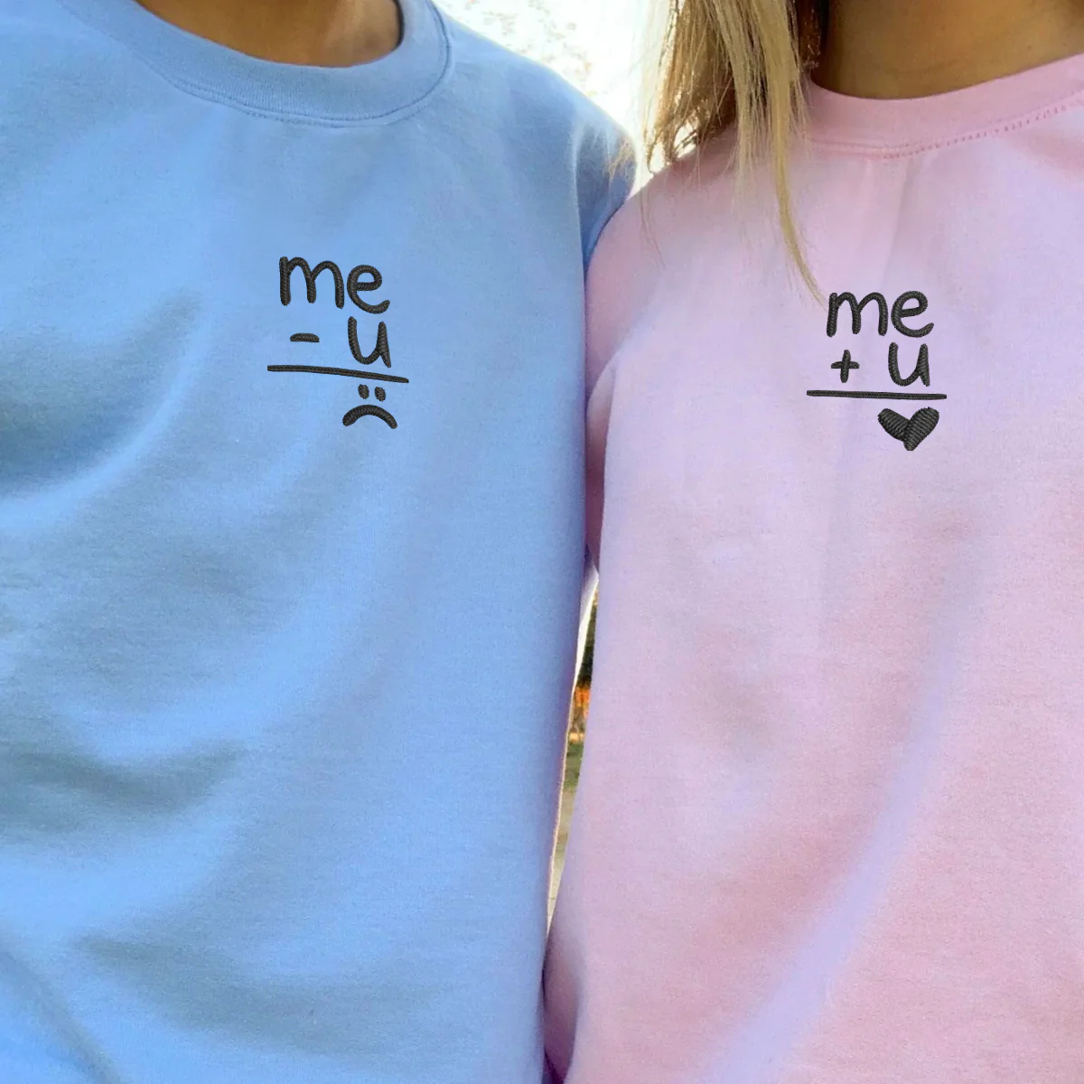 Custom Embroidered Me Plus You Matching Hoodies for Couples - Image 5
