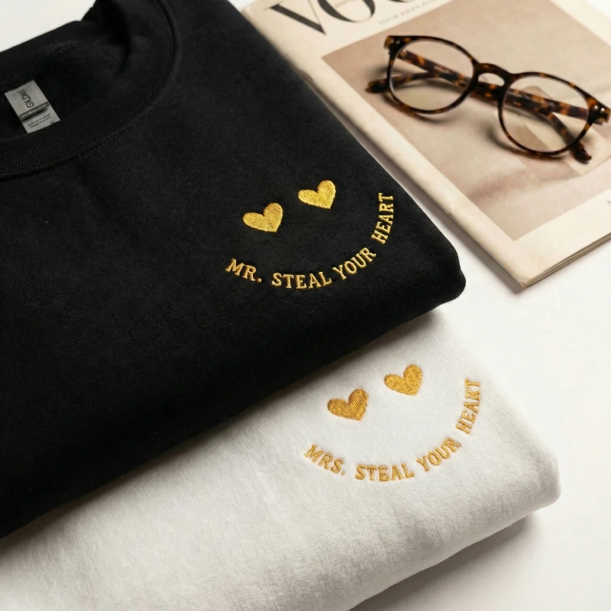 Custom Embroidered Mr & Mrs Steal Your Heart Matching Hoodies for Couples - Image 5