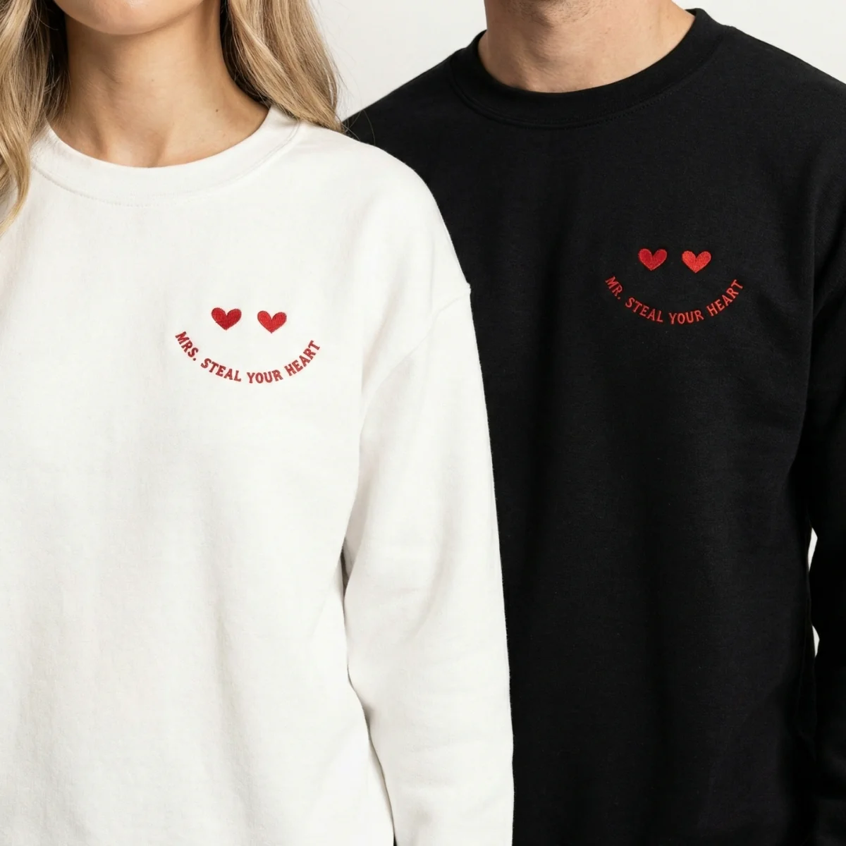 Custom Embroidered Mr & Mrs Steal Your Heart Matching Hoodies for Couples - Image 6