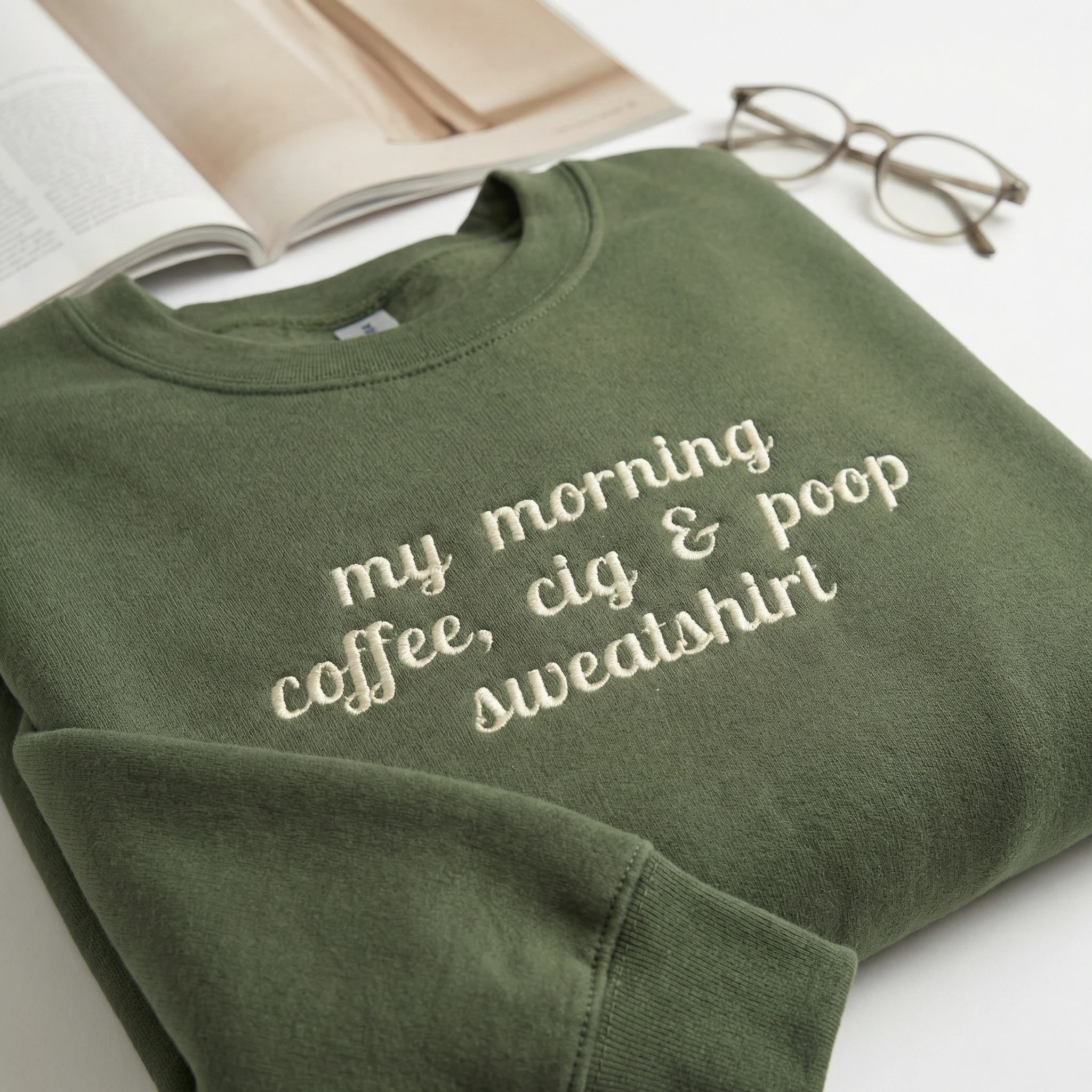 Custom Embroidered My Morning Coffee Sweatshirt - Image 2