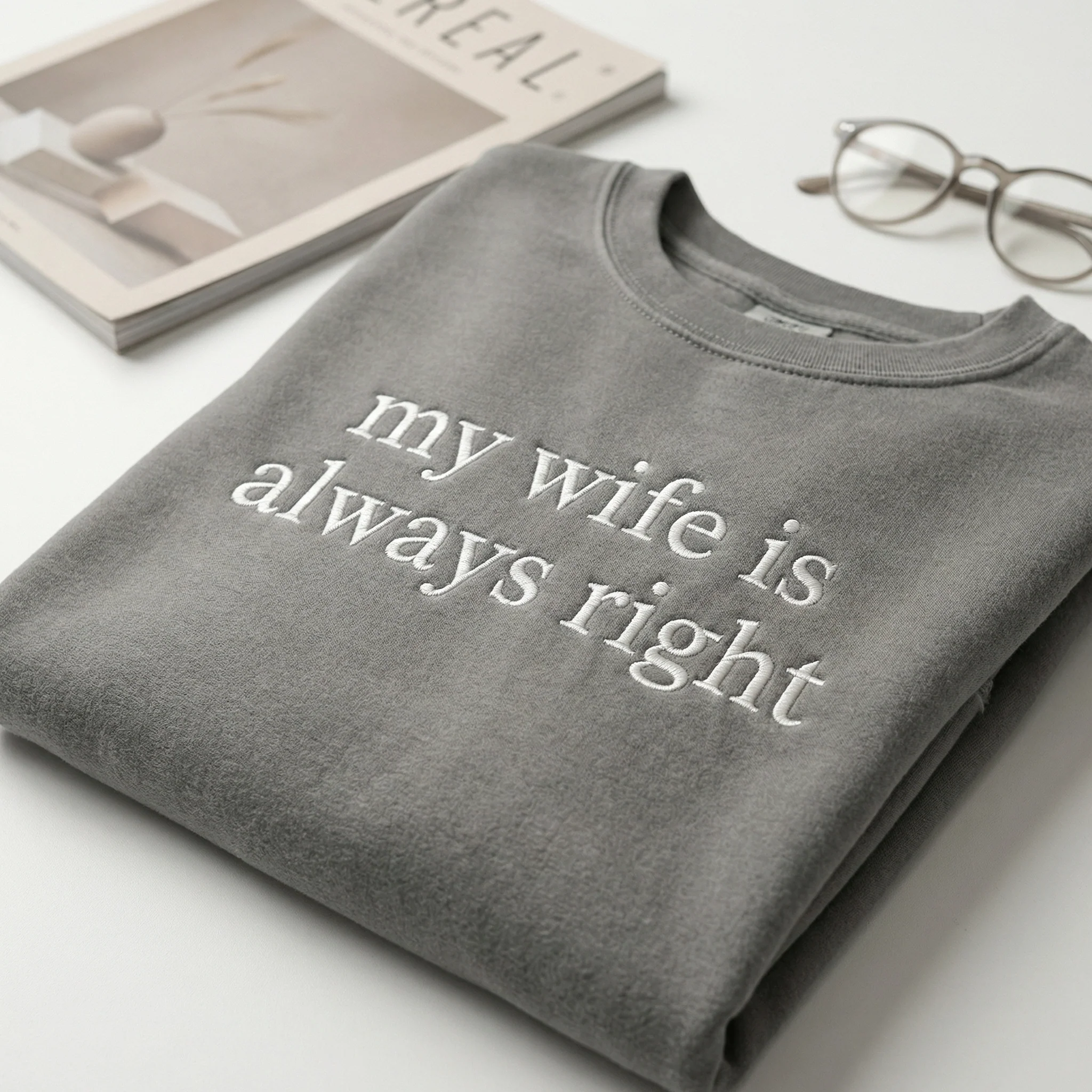 Custom Embroidered My Wife Is Always Right T-Shirt - Funny Husband Shirt - Image 6