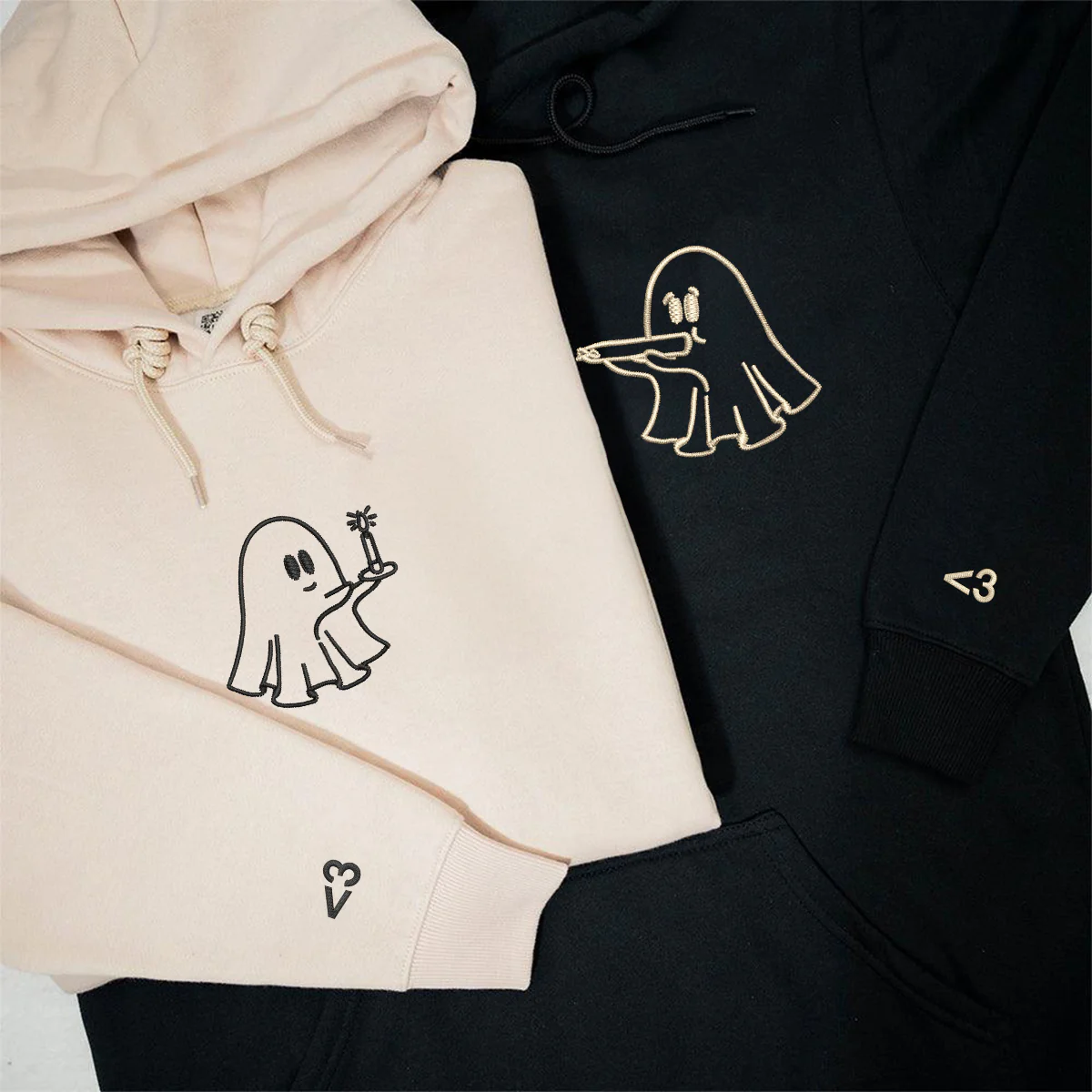 Custom Embroidered Need a Light Stoner Ghosts Matching Hoodies for Couples