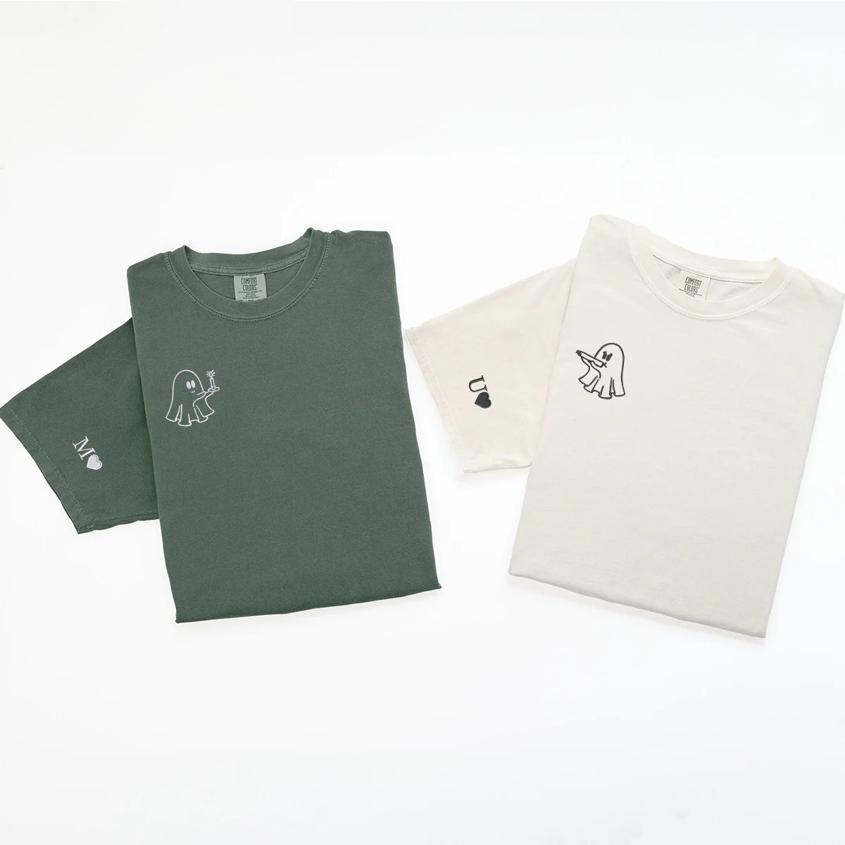 Custom Embroidered Need a Light Stoner Ghosts Matching T-shirts for Couples - Image 5