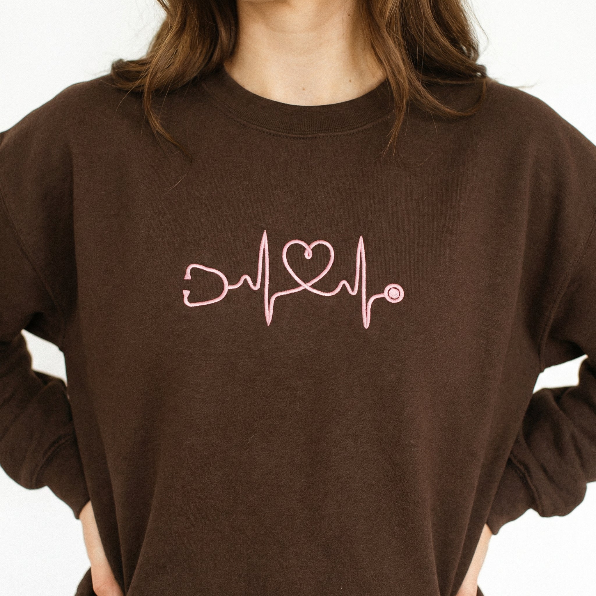 Custom Embroidered Nurse Heartbeat with Stethoscope Hoodie - Registered Nurse Gift - Image 7