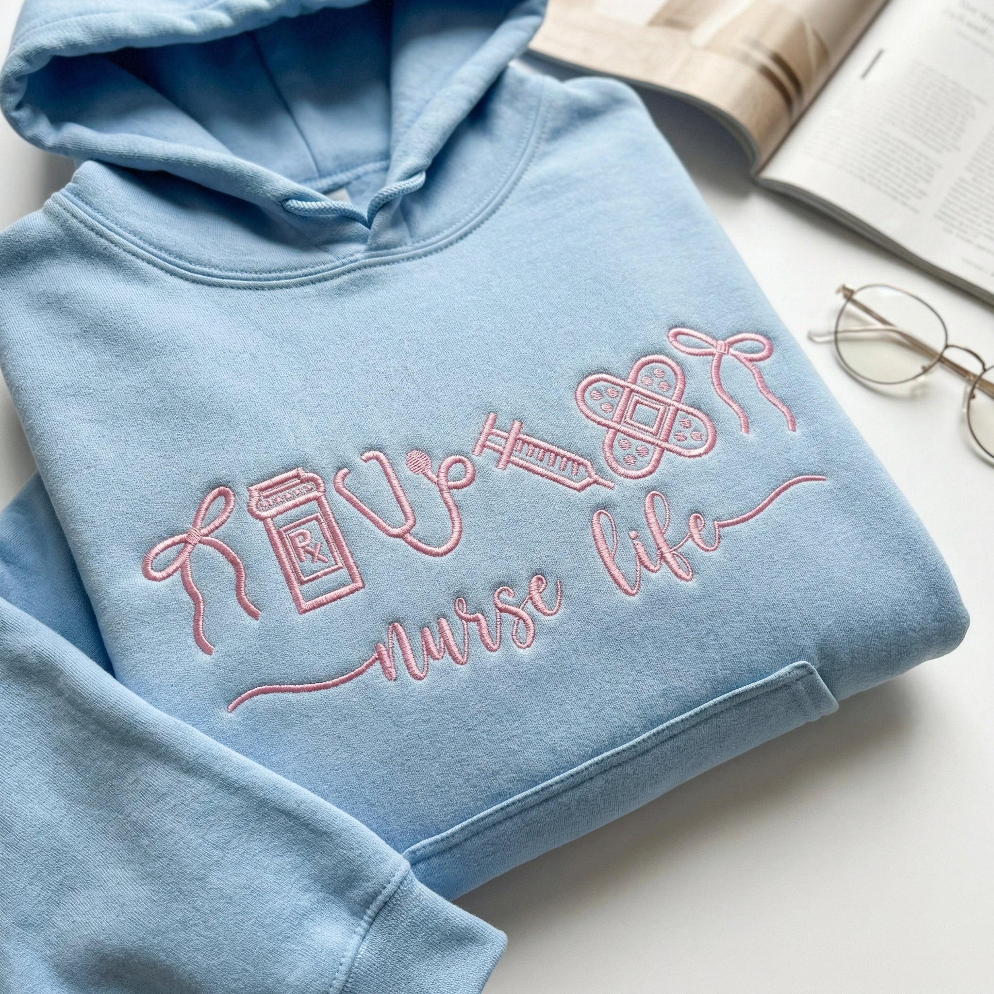 Custom Embroidered Nurse Life Hoodie - Cute Nurse Sweatshirt - Image 6