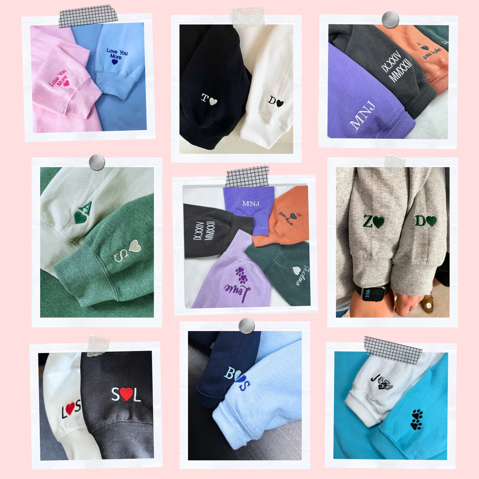 Custom Neckline Text Sweatshirt - Personalized Script Embroidered Pullover - Elegant Name Gift - Image 8