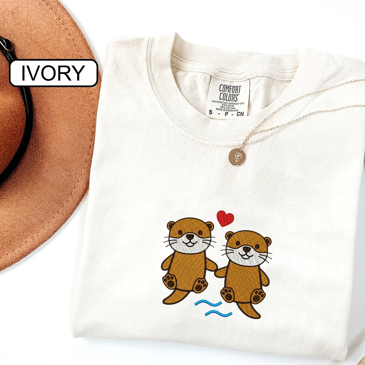 Custom Embroidered Otter T-Shirt | Cute River Animal Tee โ Funny Ocean Wildlife Gift - Image 4