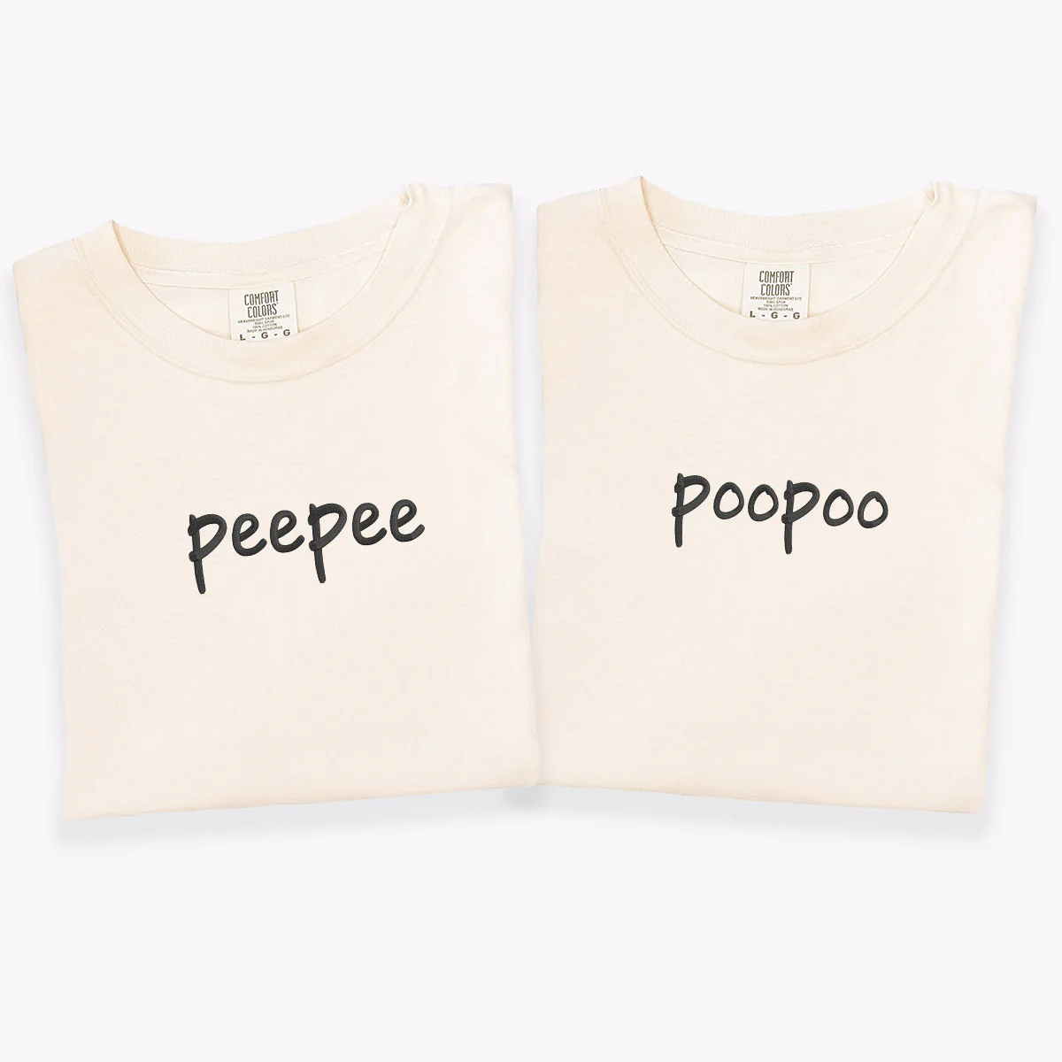 Custom Embroidered Peepee Poopoo Matching T-shirts for Couples - Image 2