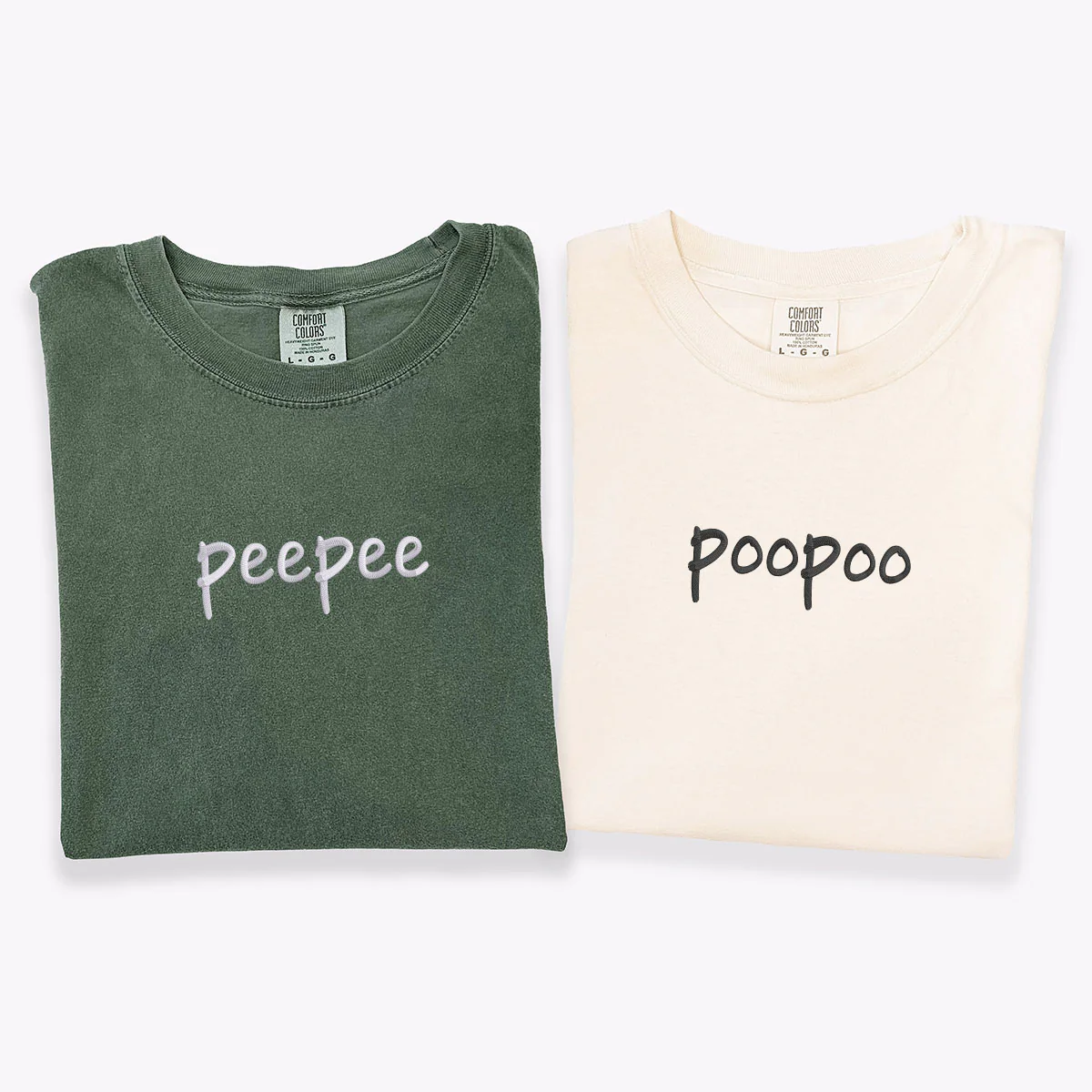 Custom Embroidered Peepee Poopoo Matching T-shirts for Couples - Image 3
