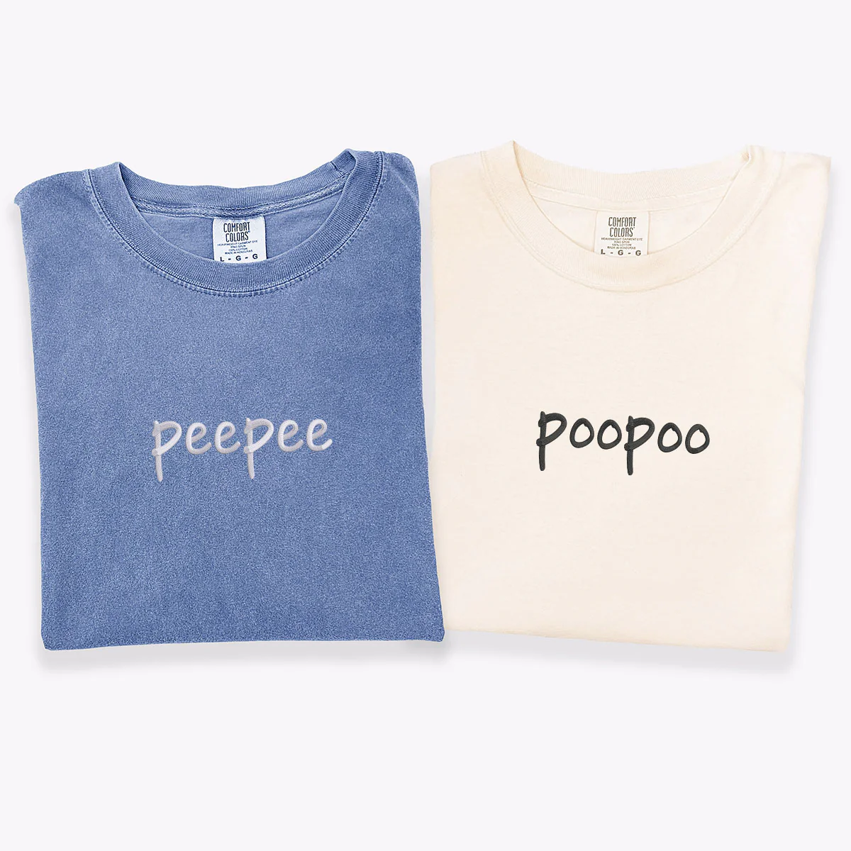 Custom Embroidered Peepee Poopoo Matching T-shirts for Couples - Image 4