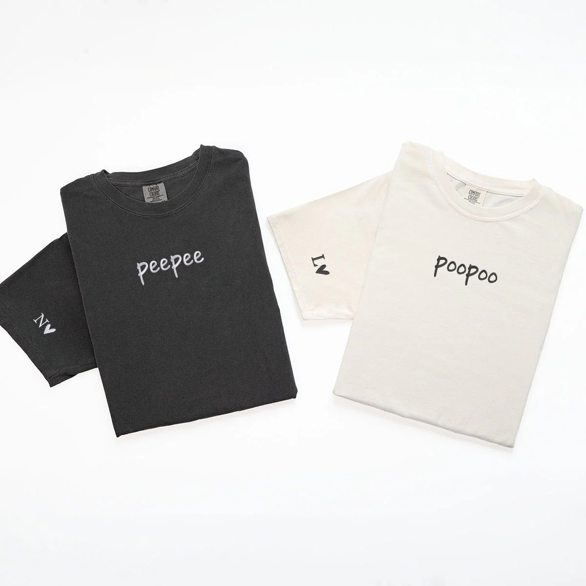 Custom Embroidered Peepee Poopoo Matching T-shirts for Couples - Image 5