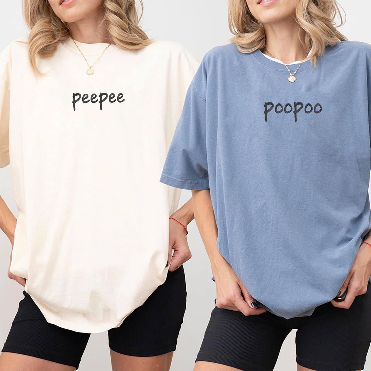 Custom Embroidered Peepee Poopoo Matching T-shirts for Couples - Image 6