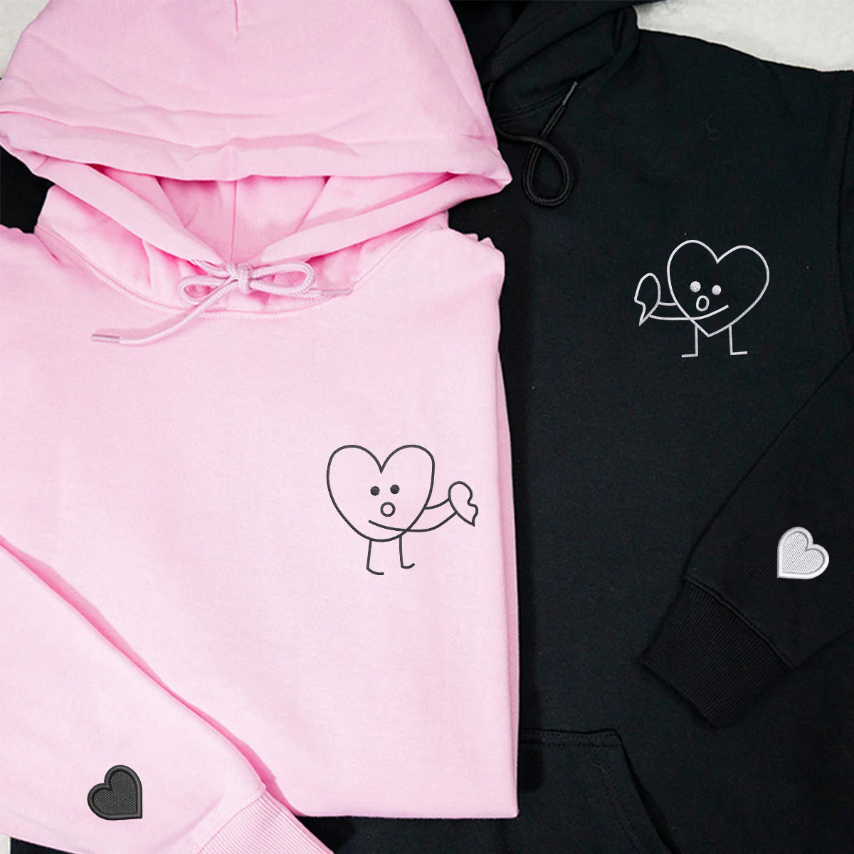 Custom Embroidered Platonic Love Matching Hoodies for Couples - Image 2