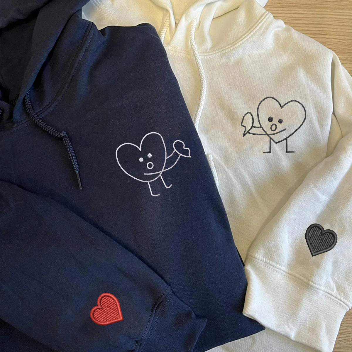 Custom Embroidered Platonic Love Matching Hoodies for Couples - Image 5