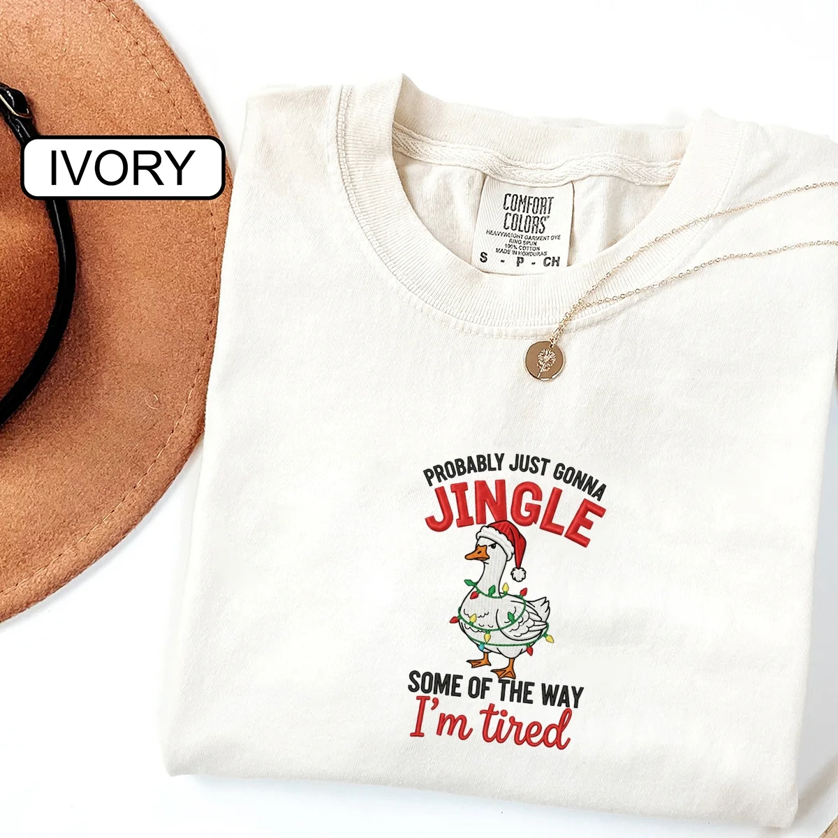 Custom Embroidered Probably Just Gonna Jingle Some of the Way Christmas T-Shirt | Funny Holiday Tee - Image 3