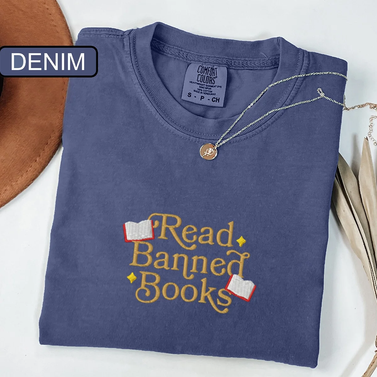 Custom Embroidered Read Banned Books T-shirt - Thoughtful Gift for Readers & Bookworms - Image 3