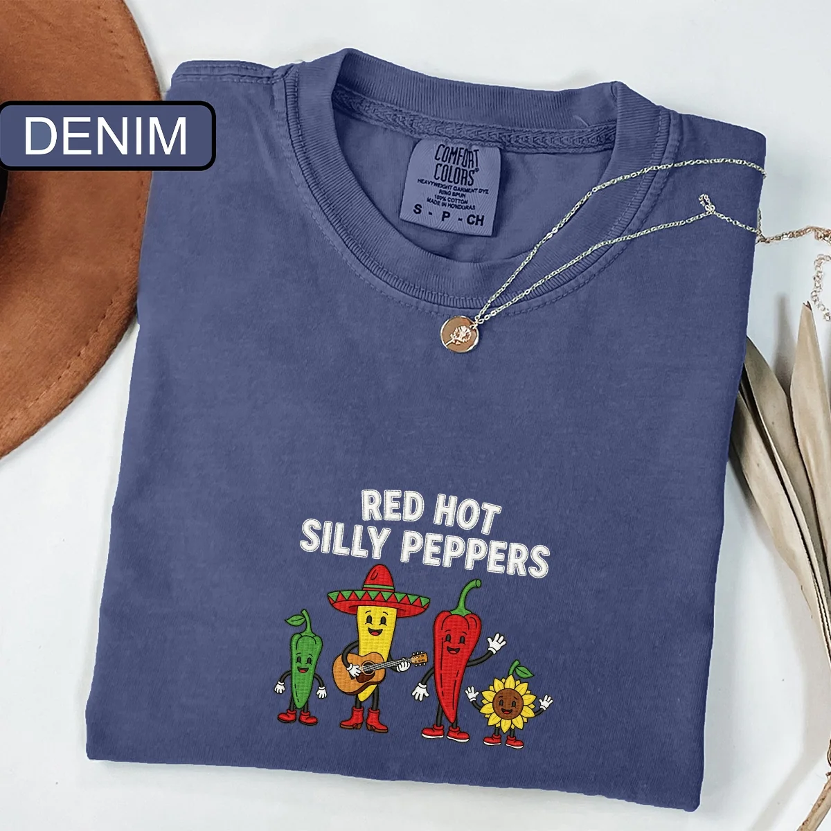 Custom Embroidered Red Hot Silly Peppers T-Shirt | Cute Chili Meme Band Tee โ Funny Unisex Shirt Gift