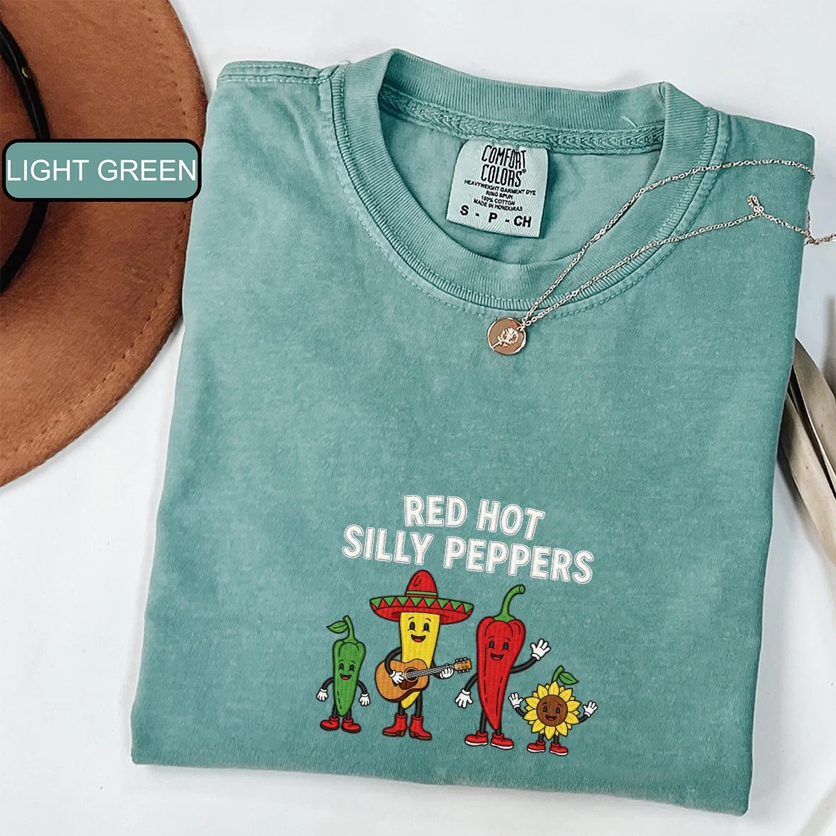 Custom Embroidered Red Hot Silly Peppers T-Shirt | Cute Chili Meme Band Tee โ Funny Unisex Shirt Gift - Image 5