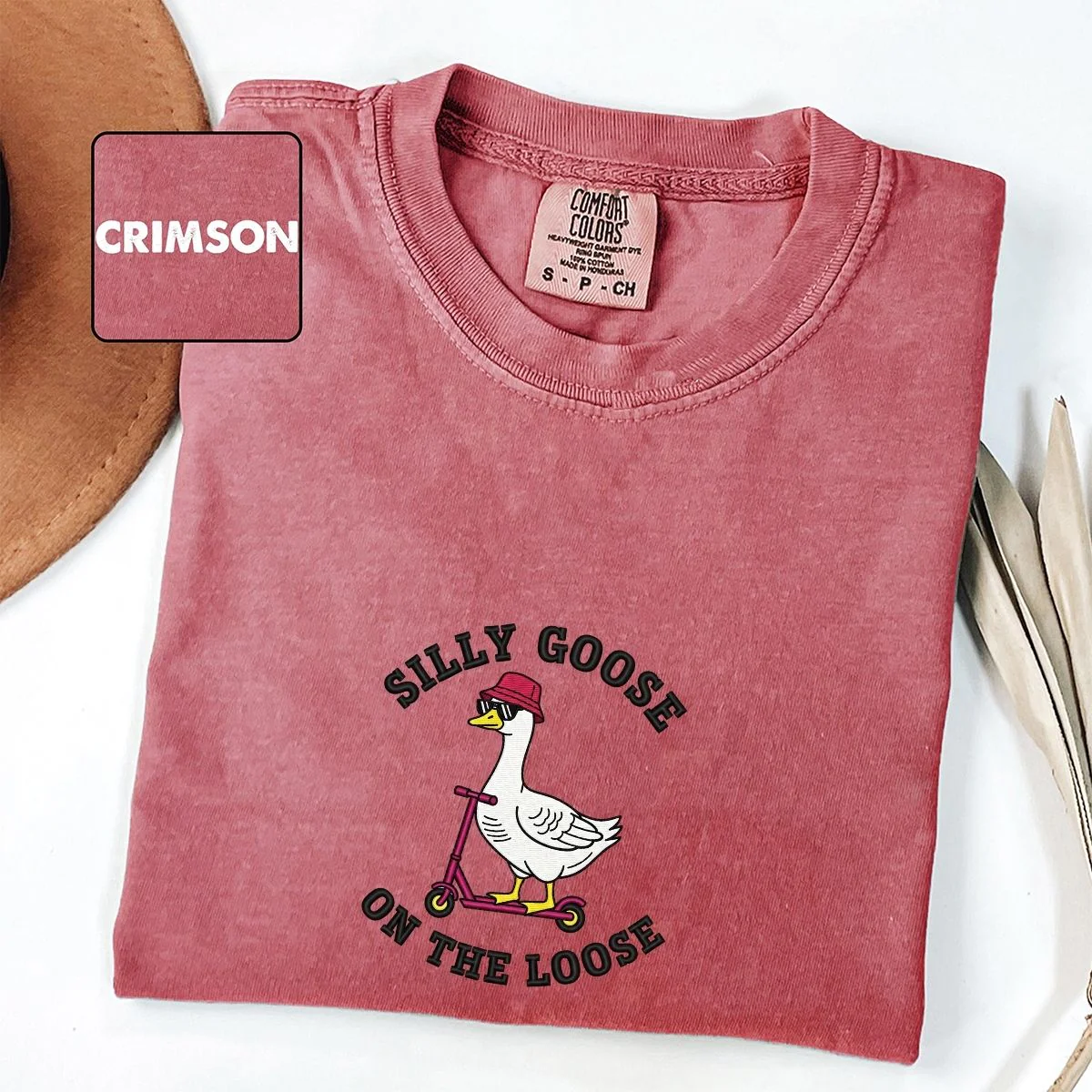 Custom Embroidered Silly Goose On The Loose T-Shirt | Funny Goose Meme Tee – Cute Animal Shirt Gift - Image 2