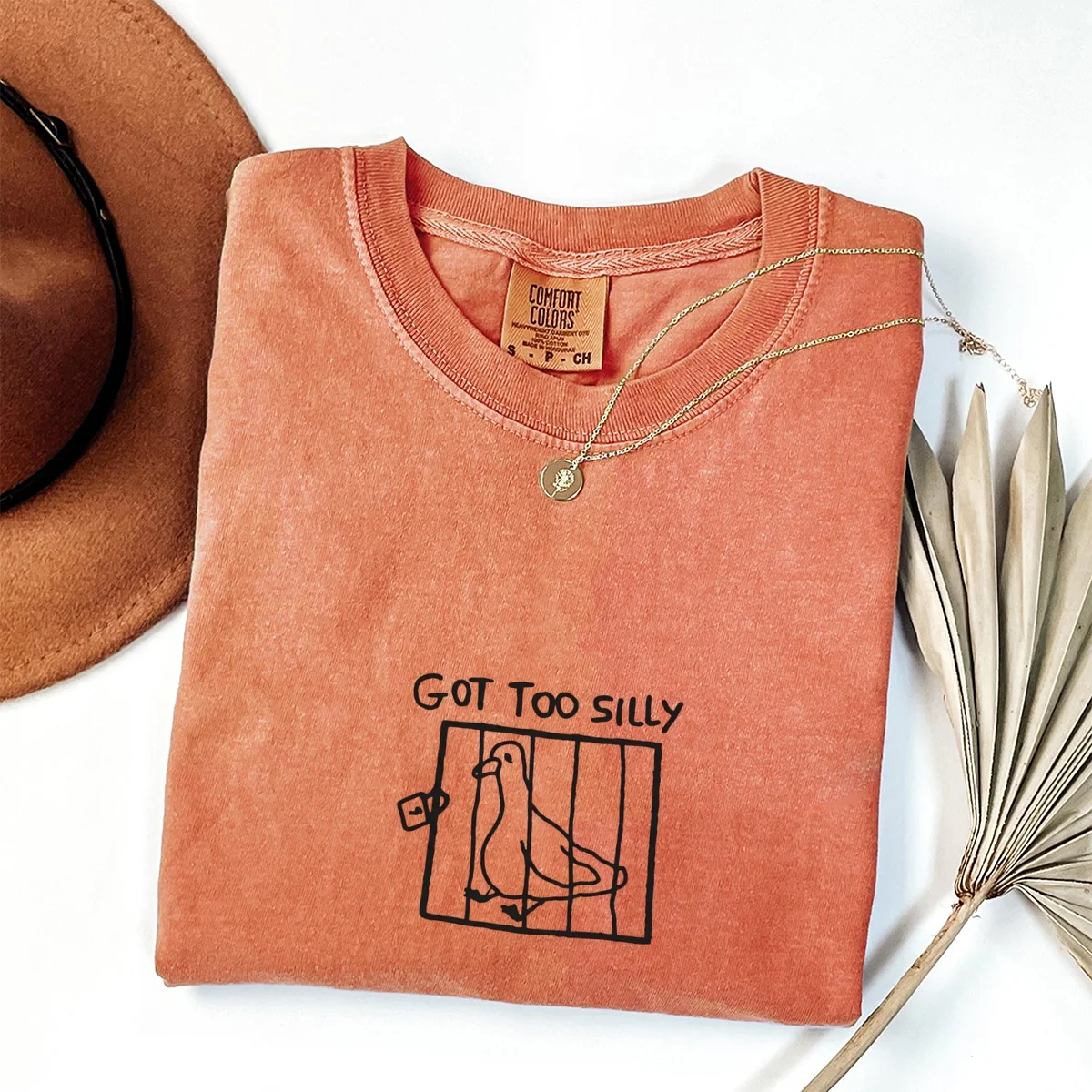 Custom Embroidered Silly Goose T-Shirt | Got Too Silly Meme Tee – Funny Cute Goose Lovers Gift - Image 2