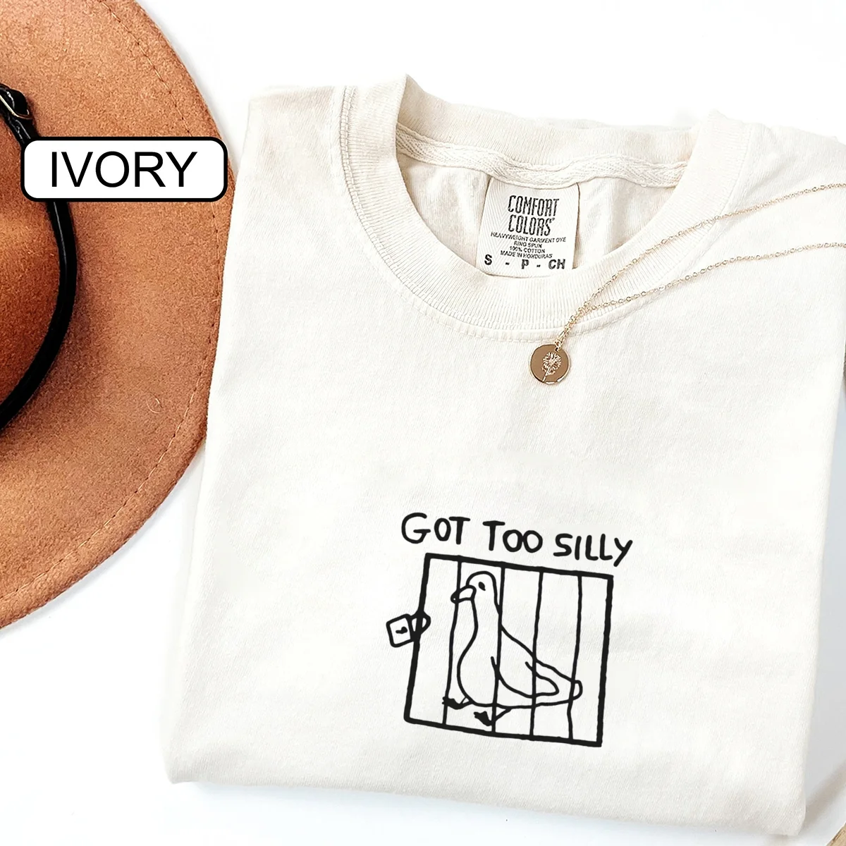 Custom Embroidered Silly Goose T-Shirt | Got Too Silly Meme Tee – Funny Cute Goose Lovers Gift - Image 4