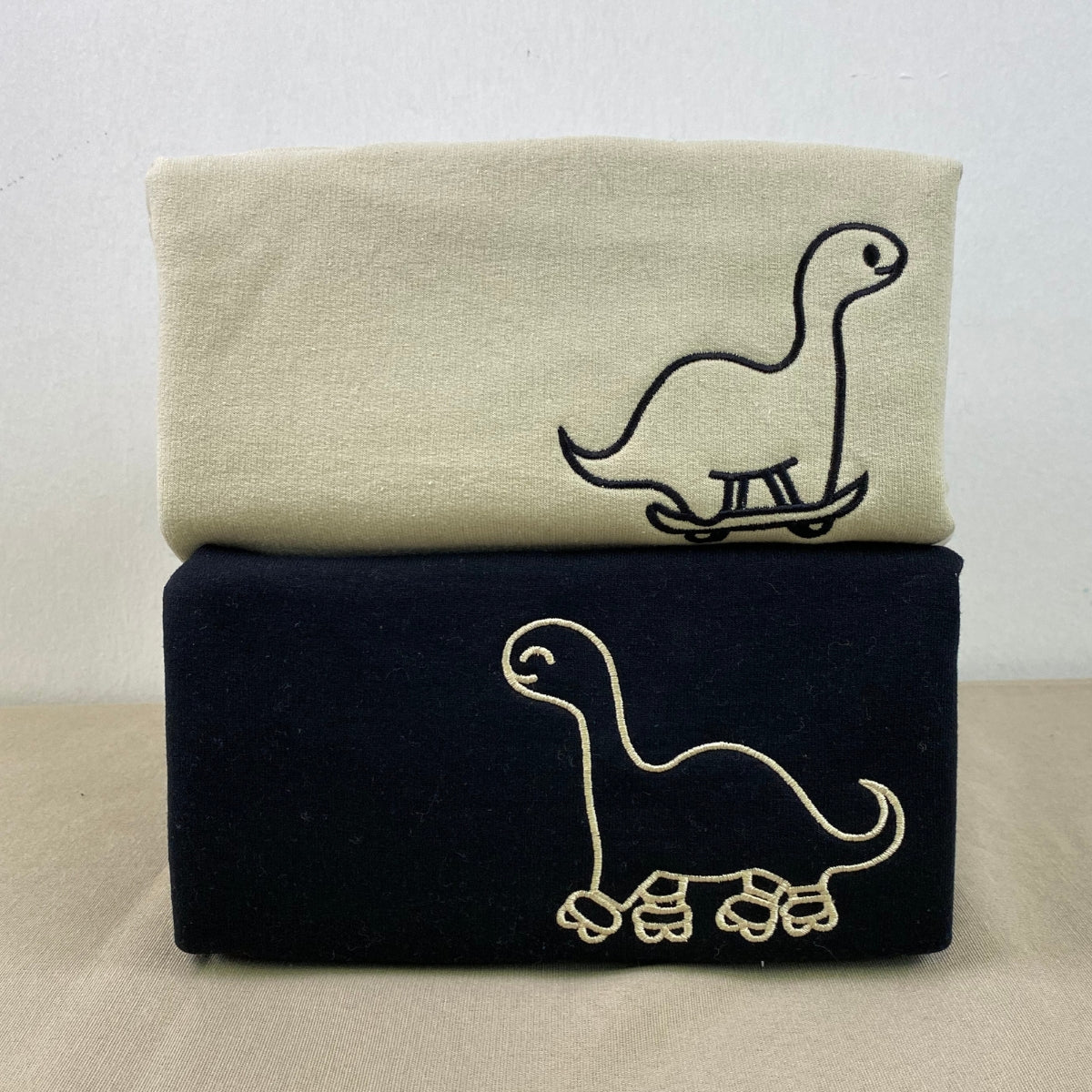 Custom Embroidered Skater Dino Matching Hoodies for Couples - Image 4