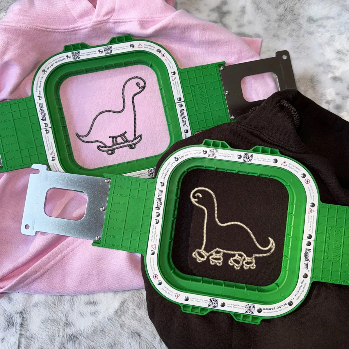 Custom Embroidered Skater Dino Matching Hoodies for Couples - Image 9
