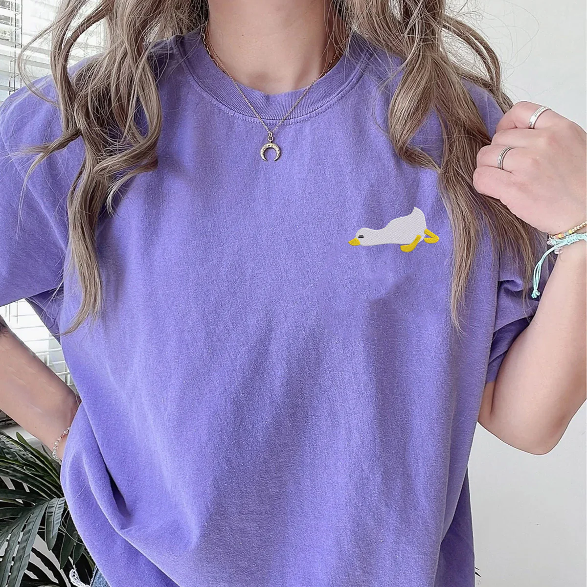 Custom Embroidered Sleepy Goose Matching T-shirts for Couples - Image 6