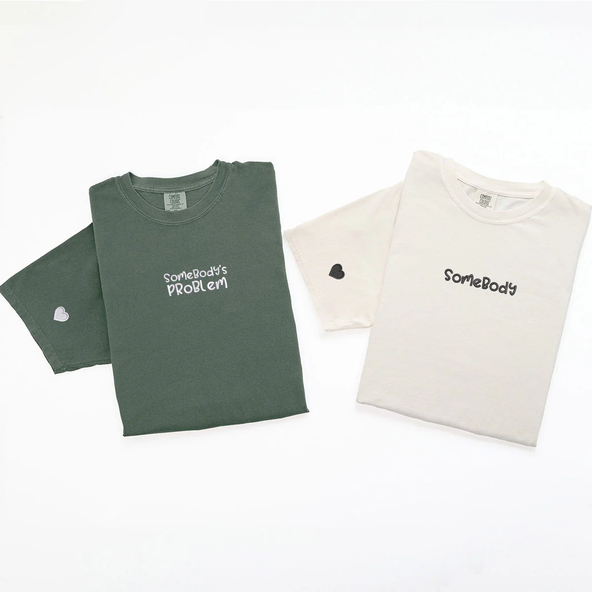Custom Embroidered Somebody Somebody's Problem Matching T-shirts for Couples - Image 5