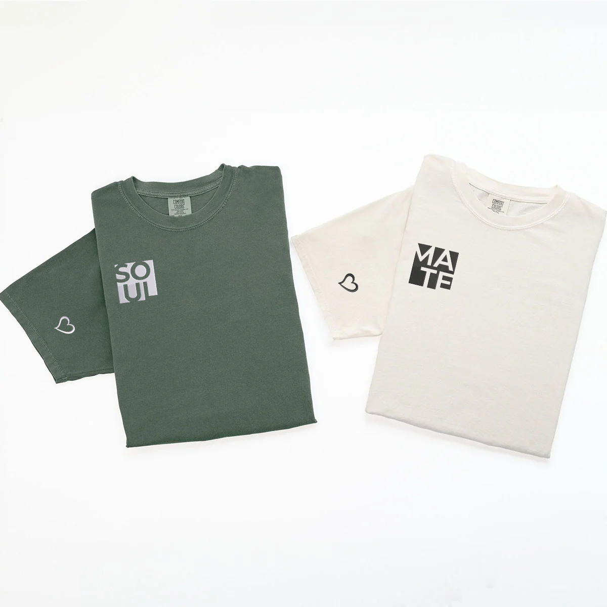 Custom Embroidered Soul Mate Matching T-shirts for Couples - Image 5