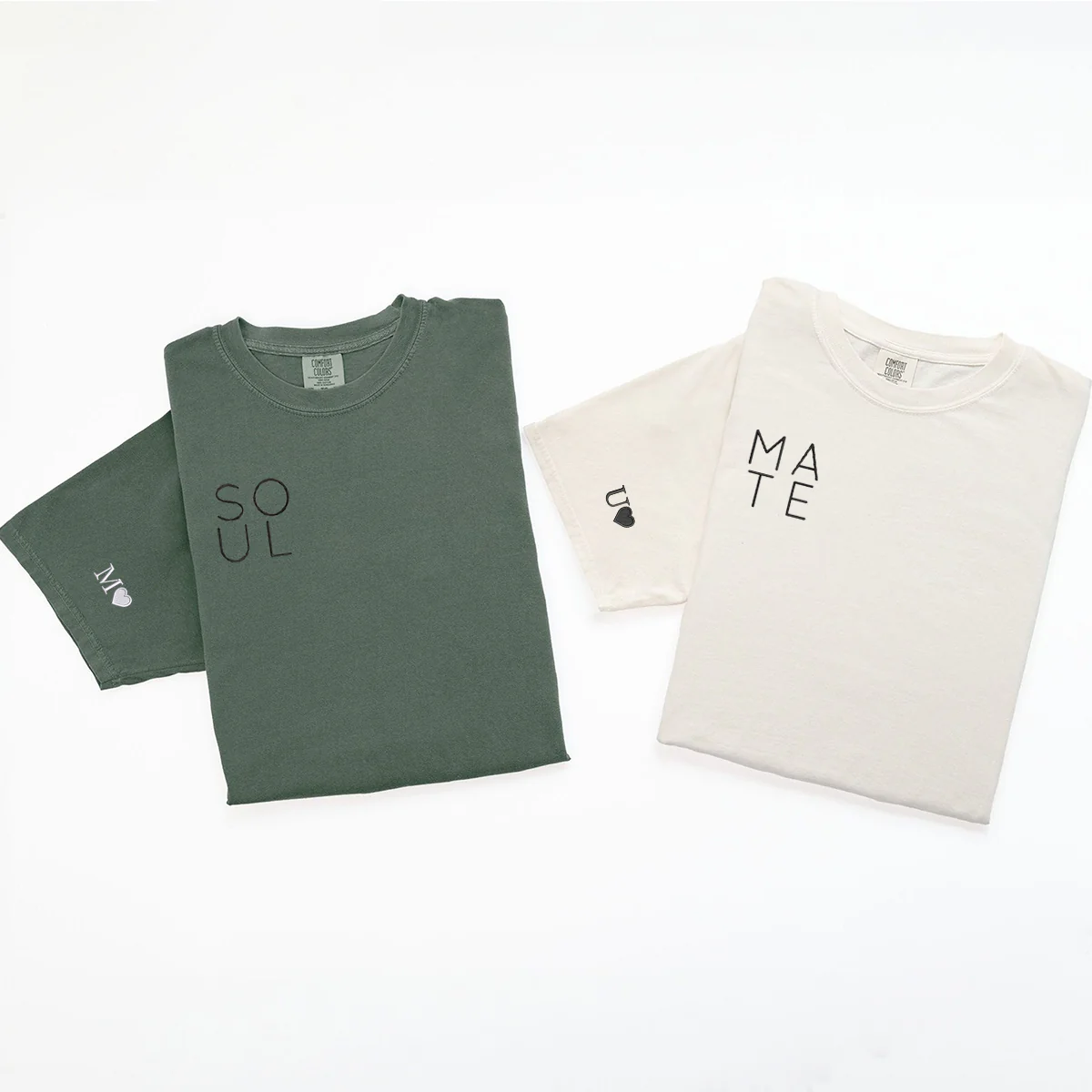 Custom Embroidered Soul Mate V1 Matching T-shirts for Couples - Image 5