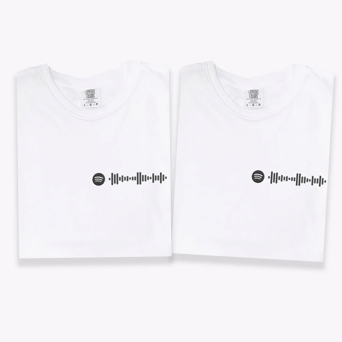 Custom Embroidered Spotify Code T-shirts for Couples - Image 4
