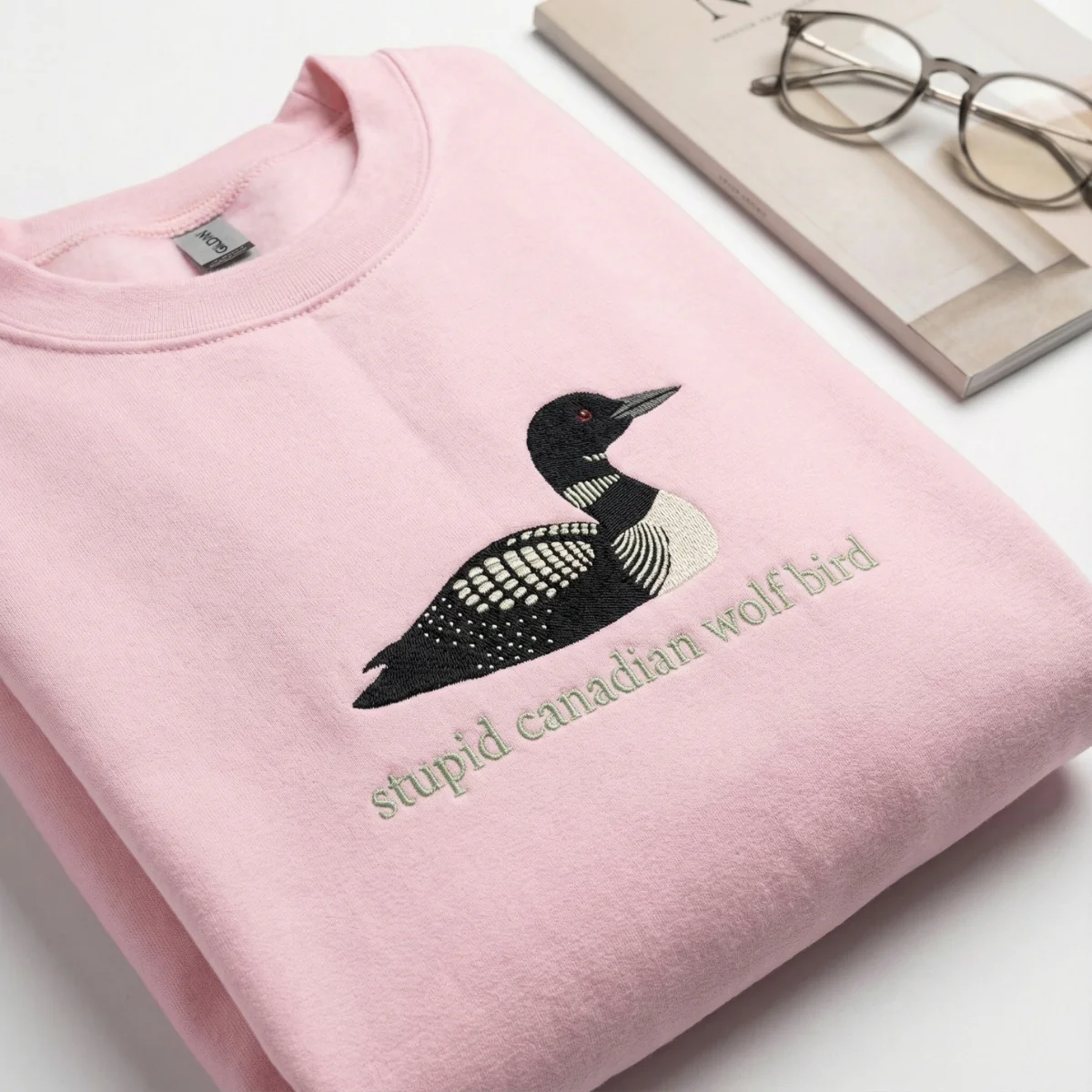 Custom Embroidered Stupid Canadian Wolf Bird Sweatshirt - Team Hollanov Hoodie - Image 3