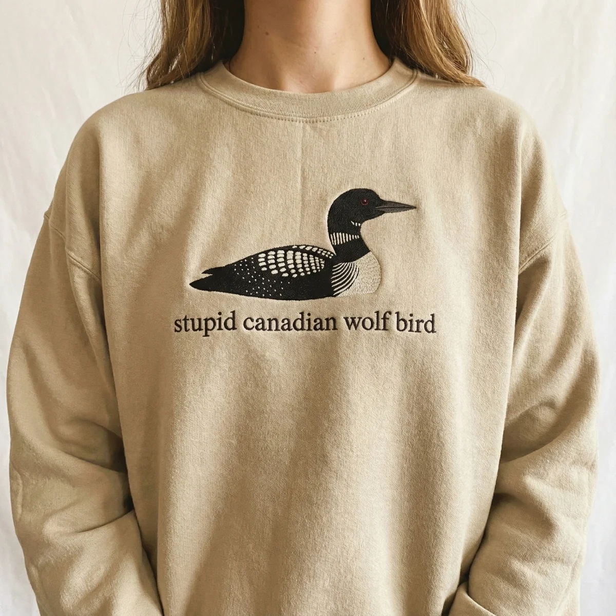 Custom Embroidered Stupid Canadian Wolf Bird Sweatshirt - Team Hollanov Hoodie - Image 5