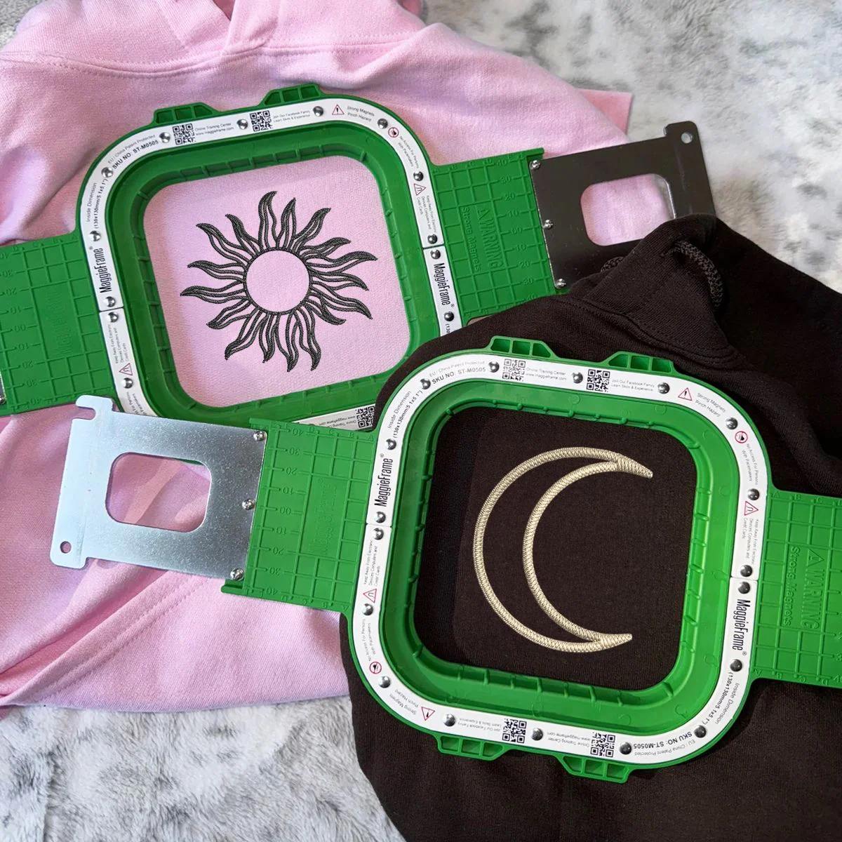 Custom Embroidered Sun and Moon Matching Hoodies for Couples - Image 3
