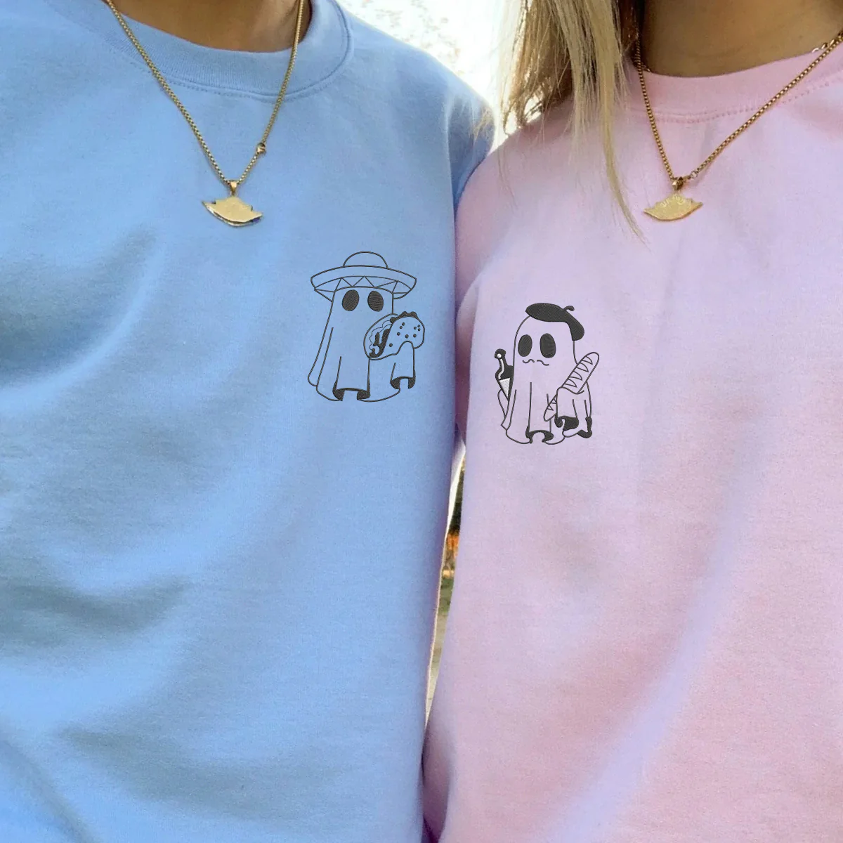 Custom Embroidered Taco or Bread Matching Hoodies for Couples - Image 7