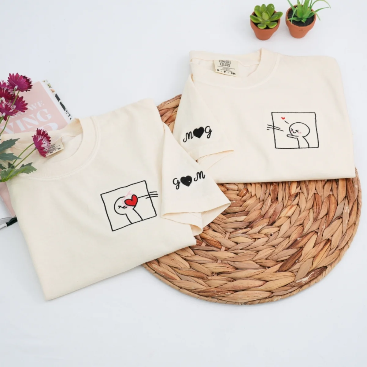 Custom Embroidered Take My Heart Matching T-shirts for Couples
