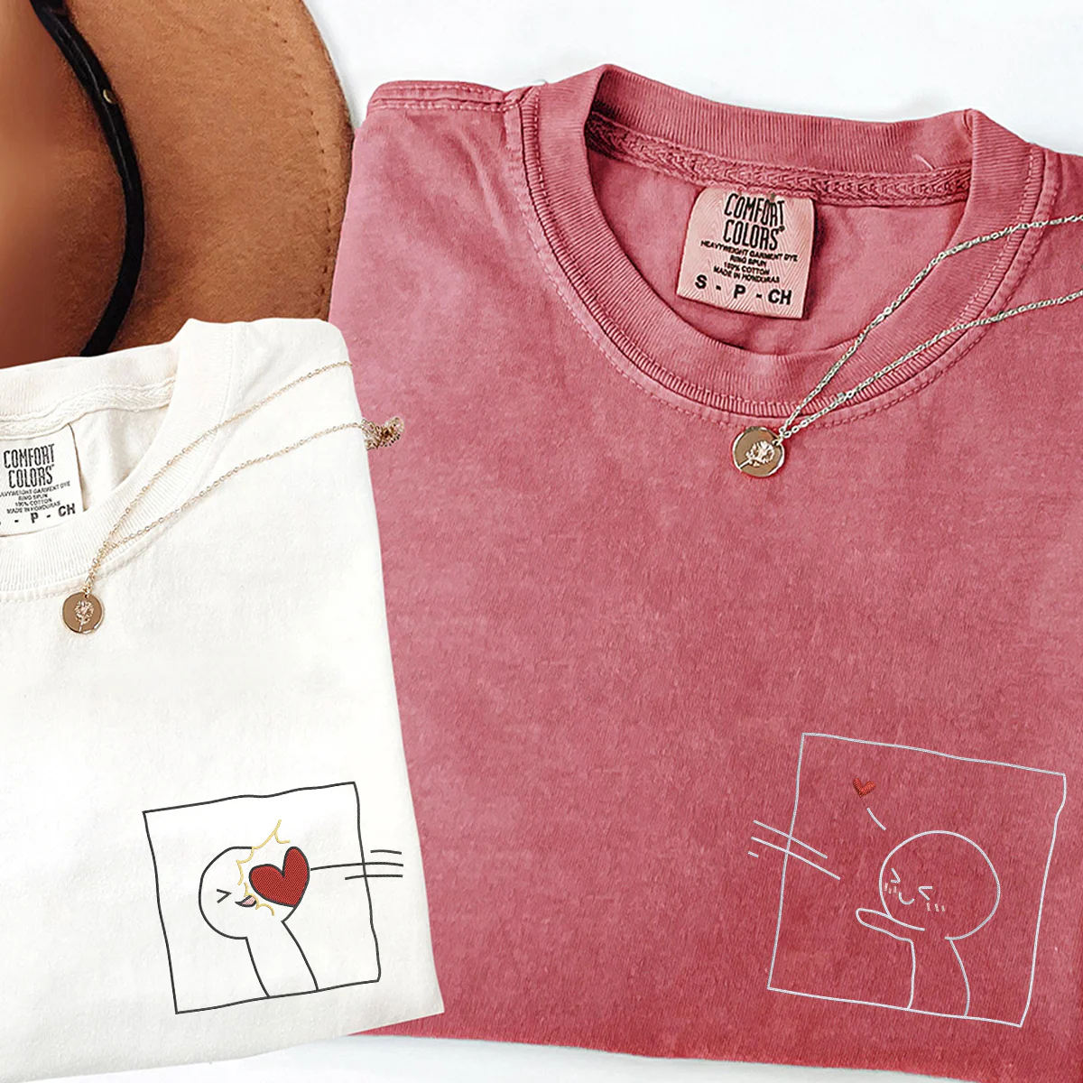 Custom Embroidered Take My Heart Matching T-shirts for Couples - Image 3