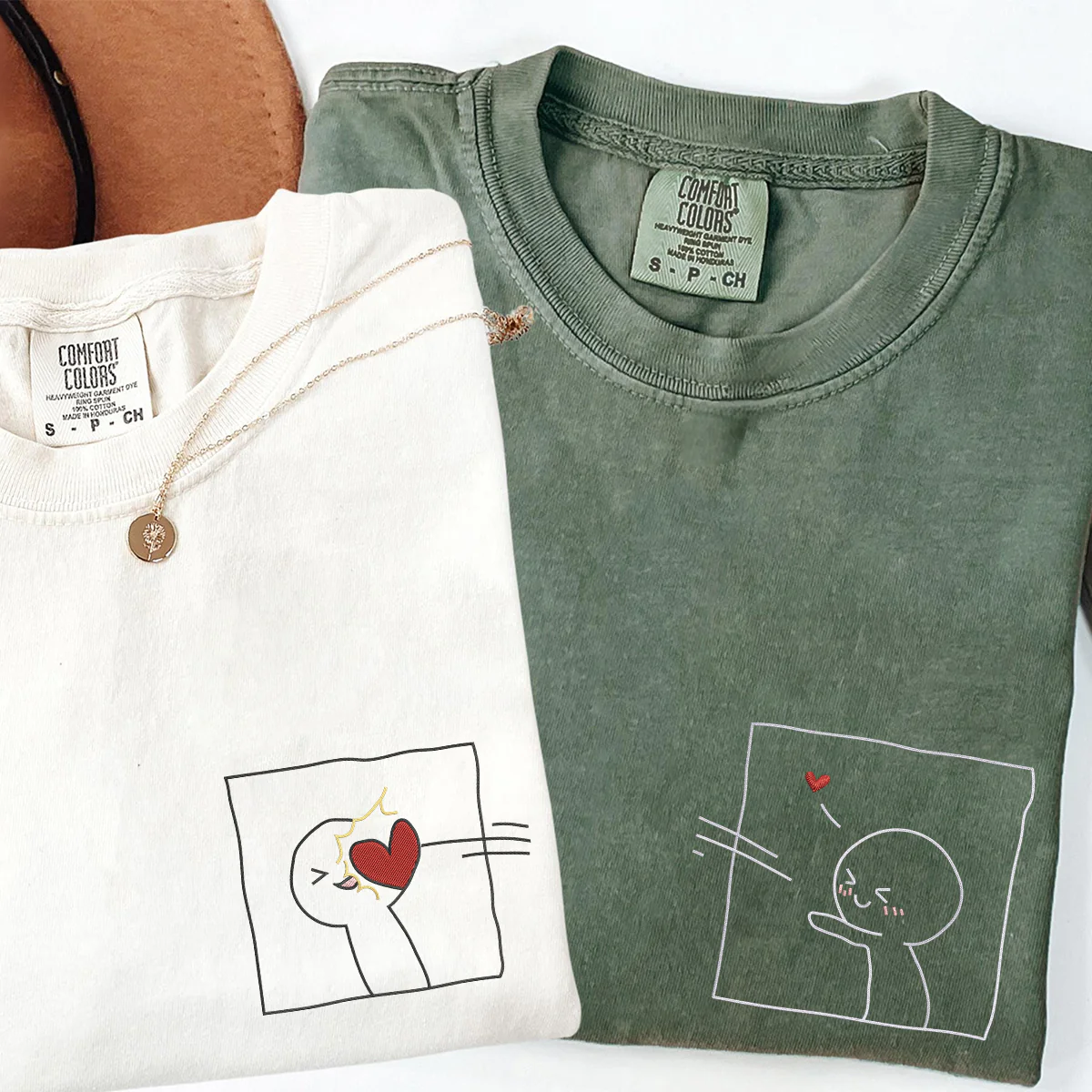 Custom Embroidered Take My Heart Matching T-shirts for Couples - Image 4