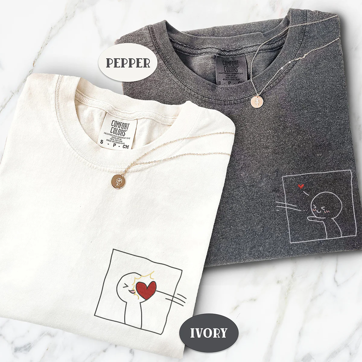 Custom Embroidered Take My Heart Matching T-shirts for Couples - Image 5