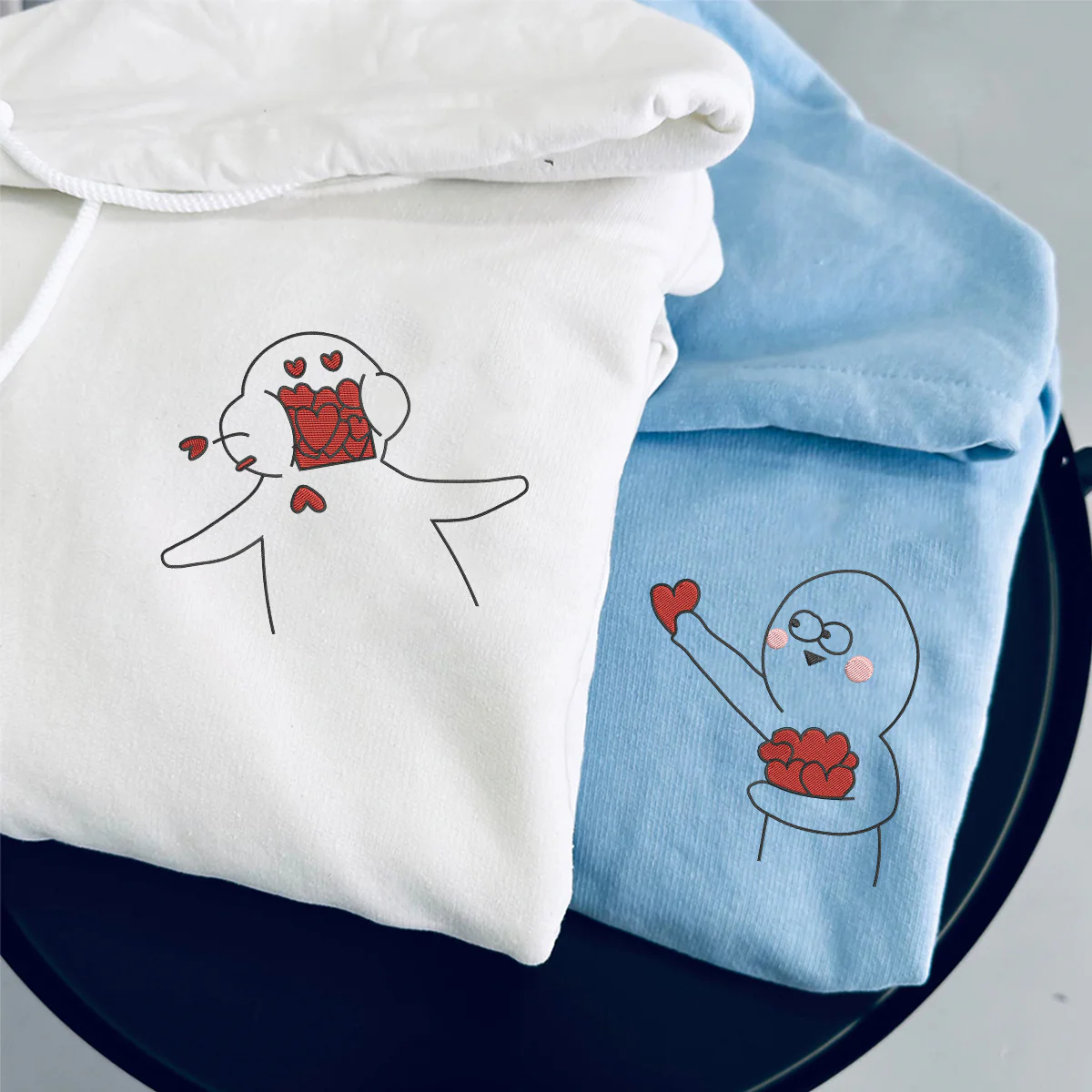 Custom Embroidered Take My Love Matching Hoodies for Couples - Image 6