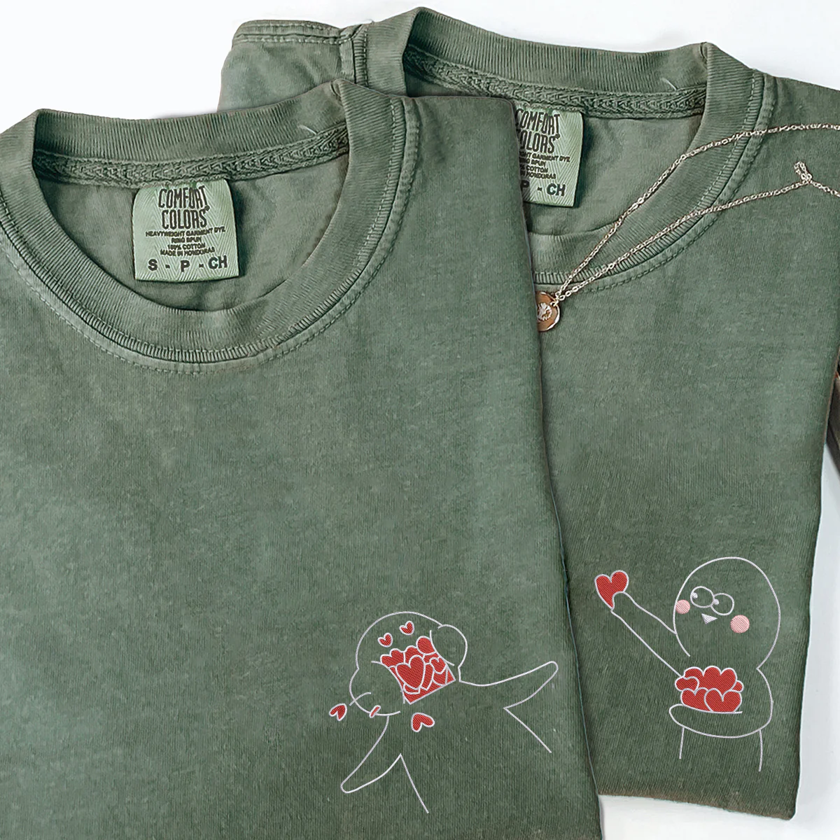 Custom Embroidered Take My Love Matching T-shirts for Couples - Image 4