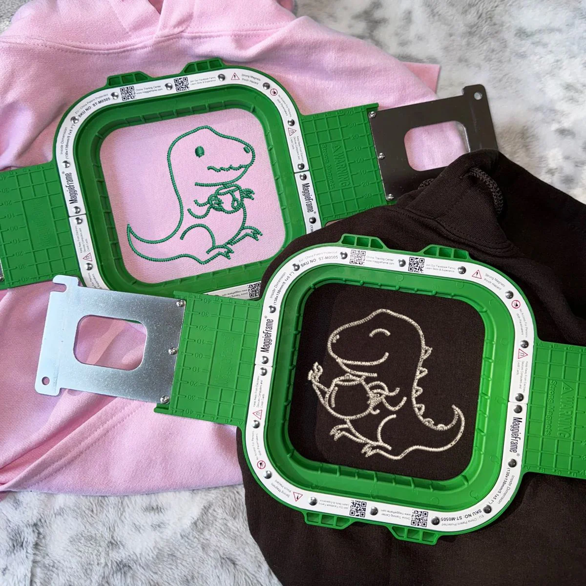 Custom Embroidered Tea Rex Matching Hoodies for Couples - Image 4