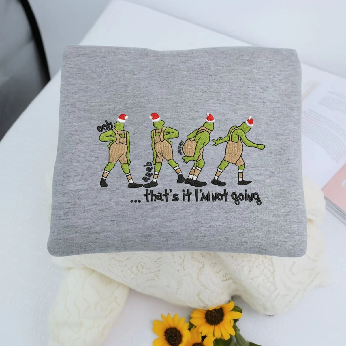 Custom Embroidered That’s It, I’m Not Going Christmas Sweatshirt | Funny Holiday Hoodie - Image 6