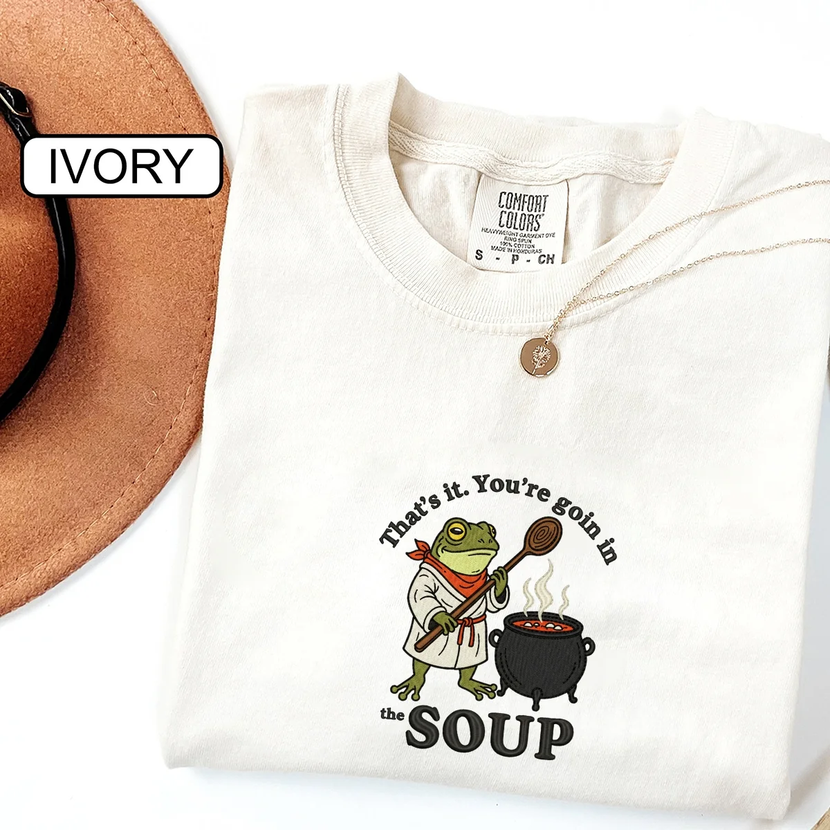 Custom Embroidered That’s It, You’re Going in the Soup Frog T-Shirt | Funny Meme Tee - Image 5