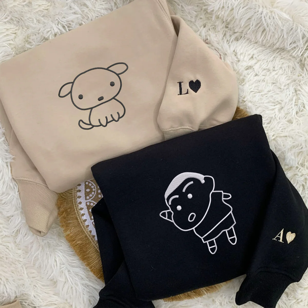 Custom Embroidered The Boy and Dog Matching Hoodies for Couples - Image 3